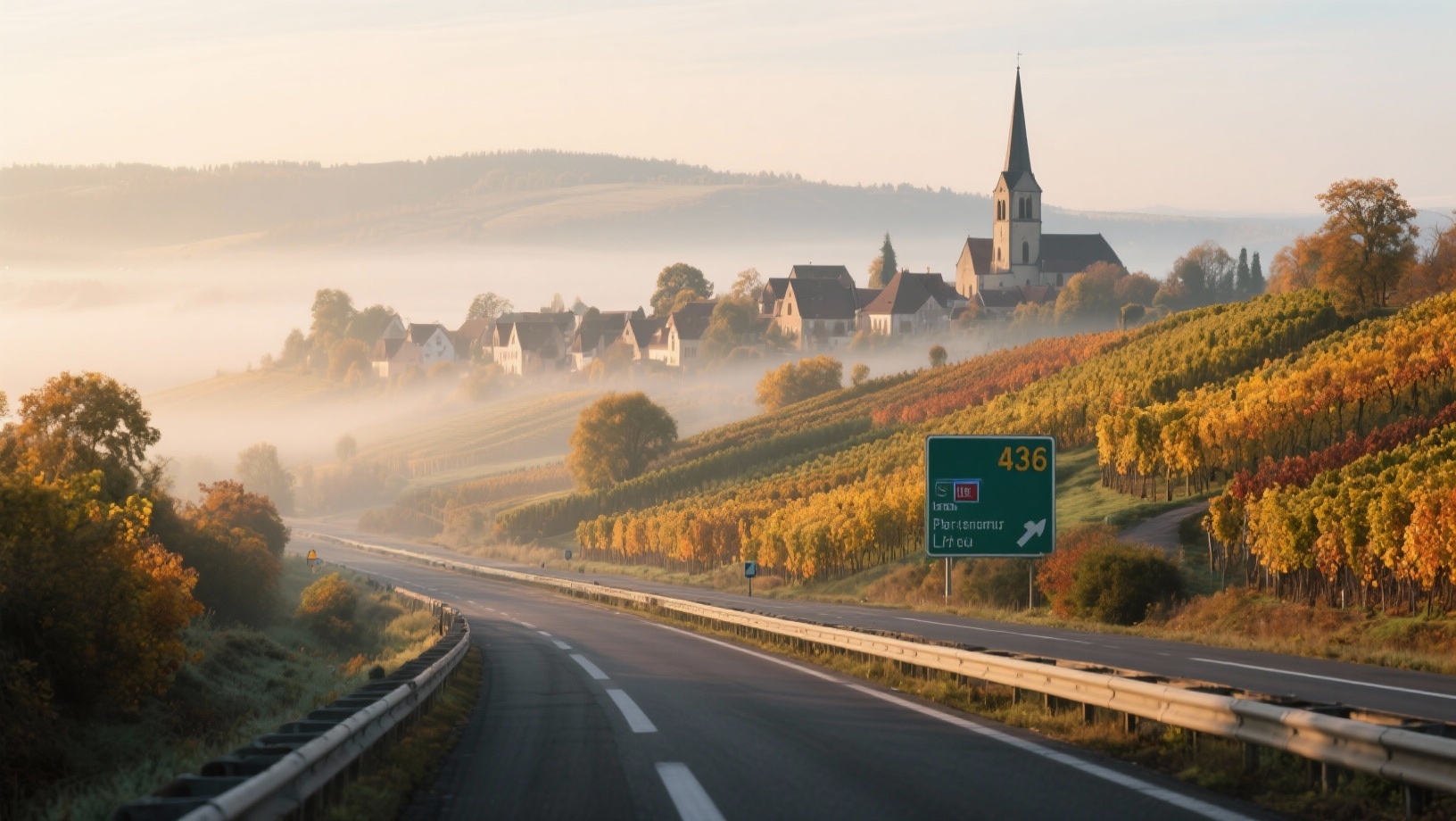Vue aérienne de l’autoroute A35 vers l’aéroport de Strasbourg